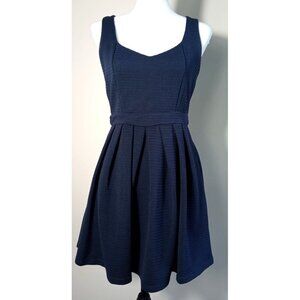 Poof Couture Short Cocktail Sleevless sz Small Navy Blue Backless Short Dress
